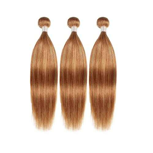Bundles Human Hair 10 12 14 Inch P27/30 Straight Wave Human Hair Bundles Unprocessed Brazilian Virgin Hair Double Weft Quick Weave for Black Women