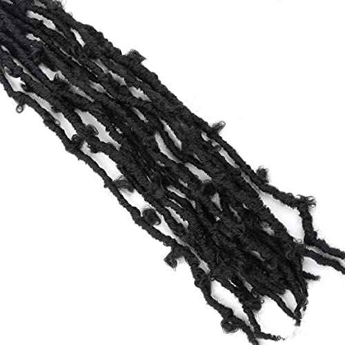 5 Packs 30 Inch Butterfly Locs Crochet Hair for Black Women Distressed Faux Locs Pre looped Pre-twisted Braids Crochet Locs for Black Women (30 inch 5 pack, 1b)