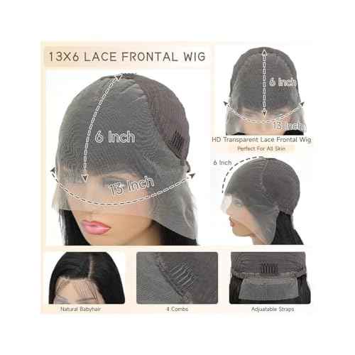 24 Inch Water Wave Lace Front Wigs Human Hair 180 Density 13x6 HD Lace Front Wigs Human Hair Pre Plucked Deep Curly Glueless Wigs Human Hair for Black Women (13x6 water wave front wigs, 24 Inch)