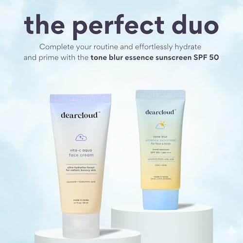 dearcloud Vita-C Aqua Face Cream ? Face Moisturizer with Vitamin C, Squalane Oil for Face, Hyaluronic Acid Serum Hydration ? Moisturizer for Women and Men (2.7 fl oz)