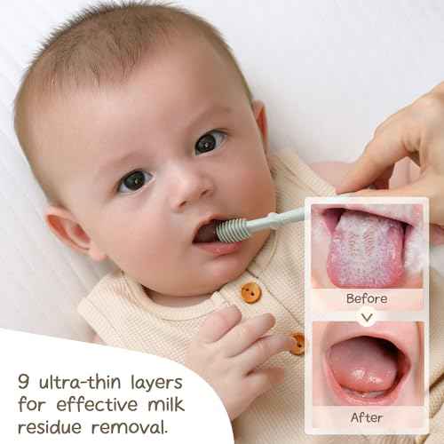 Moonkie Baby Finger Toothbrush Tongue Oral Cleaner Kit for 3 Months +, 3 Pcs (Blush/Pale Mauve/Blush)