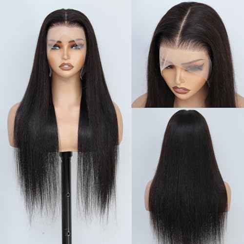 NEWMI 20 inch 13x6 Full Lace Frontal Wigs Human Hair 200 Density Straight Hair Natural Black 13x6 Lace Front Wig Human Hair Preplucked Unprocessed Remy Raw Virgin Hair Wigs for Black Women
