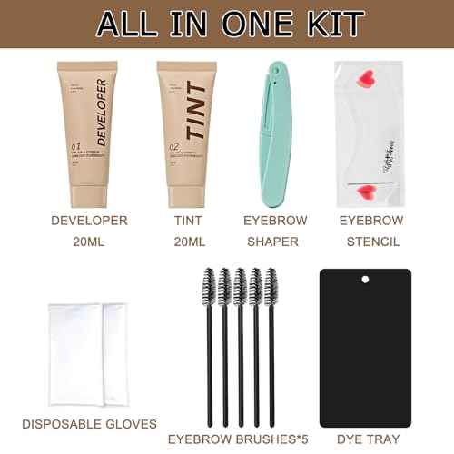 Brown Lash and Brow Color Kit Waterproof Eyelash Color with Natural Effects Gentle & Safe for Salon and Home Use