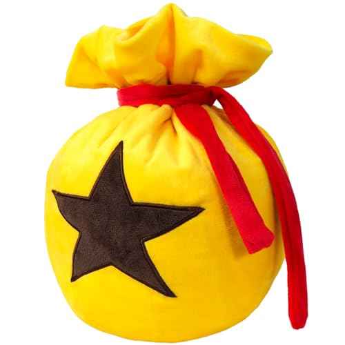 Travel-Friendly Animal Bells Bag Drawstring Plush Travel Makeup Cosmetic Storage Bags Organizer with Embroidered Star Patch Two Size (Large)
