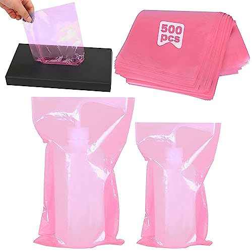 500PCS Pink Tattoo Wash Bottle Bags, Disposable Tattoo Bottle Bags Squeeze Bottle Bag Sleeves Dental Bottle Bag Covers, Tattoo Bottle Cleaning Bags for Tattoo Supplies Accessories