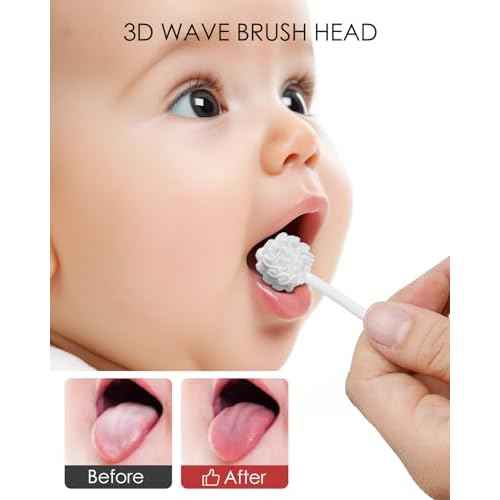 dearlomum Upgraded 32PCS Baby Tongue Cleaner, Disposable Newborn Toothbrush & Oral Cleaning Stick, Gauze Gum Cleaner for Infant Dental Care, 0?36 Months Baby Mouth Wipes
