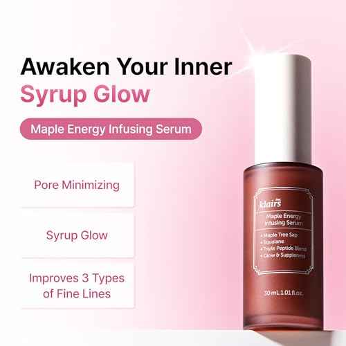 DearKlairs Maple Energy Infusing Serum 30 ml, Anti Aging, Skin Barrier, Pore Minimizing, Peptide, Squalane, hydrating and moisturizing serum, Korean skin care, Dry Skin