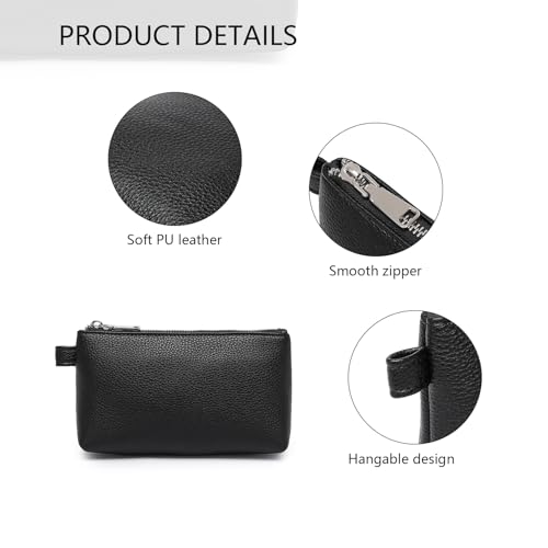 PU Leather Makeup Simple and Convenient Handbag Small Exquisite Storage Bag (Pu/Black)