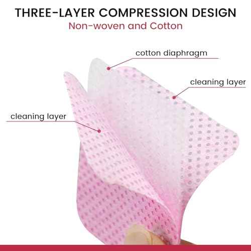 Lint Free Nail Wipes in storage case, Non-Woven Soft Nail Polish cleaner Wipes, Super Absorbent Pad for Fingernail Polish Remover - Eyelash Extension - Finger Art Supplies (1080 Pink)
