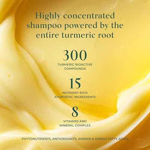 SHAZ & KIKS Ultra Hydrating Turmeric Shampoo | Deeply Moisturizing for Dry, Itchy, Flaky or Sensitive Scalp | Ayurvedic Turmeric & Kokum Butter | Natural, Vegan, Sulfate-Free, Color-Safe | 230ml