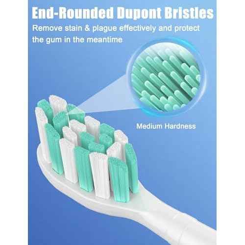 FutulkyUS Toothbrush Replacement Brush Heads for Philips Sonicare, Electric Sonic Tooth Refill Click-on Head 4100 Plaque Control, 4 Pack, White