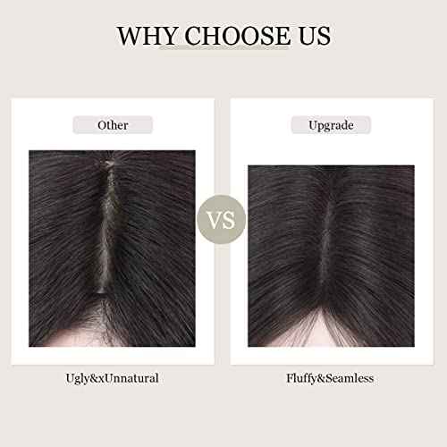 Real Human Hair Toppers for Women - No Bangs, Premium Remy Hair, 14 inch