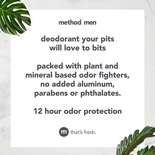 Method Mens Aluminum-Free Deodorant, Cedar & Cypress, 2.65 Ounce (Pack of 6)