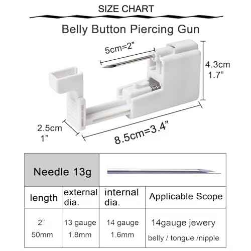 QWALIT Belly Button Piercing Kit Belly Piercing Kits Gold Belly Button Piercing Gun Self Belly Piercing Gun with Surgical Steel Heart Belly Rings at Home