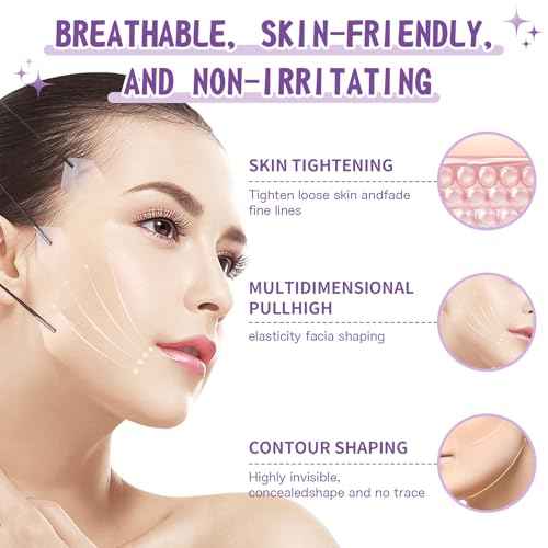 Neck Lift Tape Face Lift Tape 200PCS Face Tape Neck Tape Lifting Invisible Face Tape Lifting Invisible Bands Instant Facelift Tape for Wrinkles, Double Chin, and Sagging Skin (1)