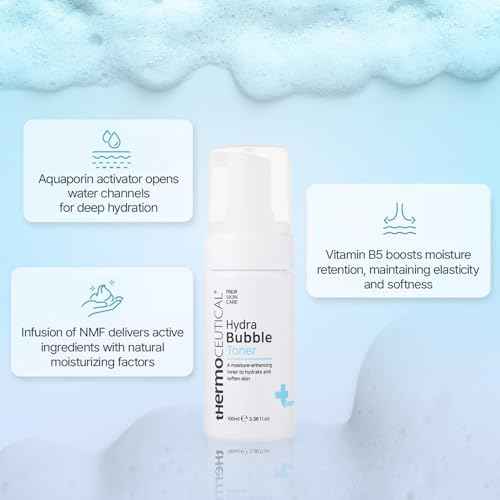 tHermoCEUTICAL Hydra Bubble Toner - Deep Hydrating for Face, Vitamin B5 + Hyaluronic Acid Toner, Replenishing Moisture, Skin Elasticity, 3.38 fl.oz