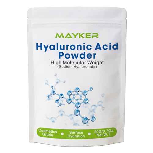 MAYKER Pure Hyaluronic Acid Powder 0.7 oz | High Molecular Weight, Cosmetic Grade | To Make 45+ oz Hydrating Serums For Skin Hydration, Clear, Gel-like Texture | No fillers, No Additives
