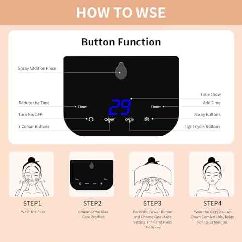 7 Color LED Face Mask with Spray, Red Light Therapy Facial Skin Care Device for Home Use