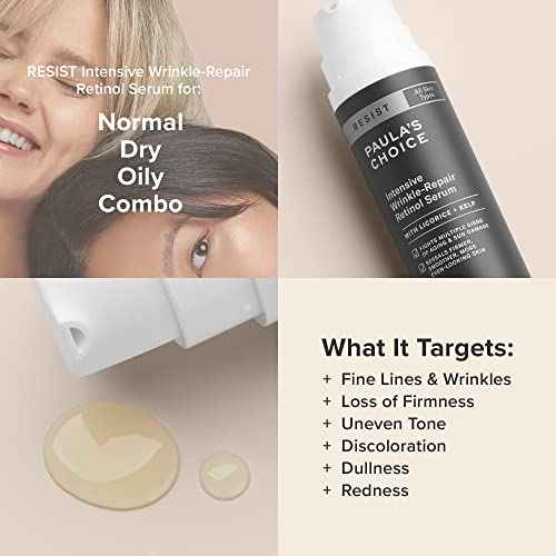 Paula's Choice RESIST Intensive Wrinkle-Repair Retinol Serum, Squalane, Vitamin C & E, Anti-Aging & Wrinkle Treatment, 1 Fl. Oz.