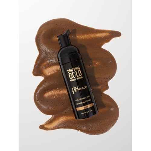 SOSU Dripping Gold Luxury Self Tanning Mousse 5 Oz (Dark) | Lightweight Self-Tanner Formulated with Hyaluronic Acid, Vitamins A & E | Vegan Friendly, Cruelty & Paraben-Free