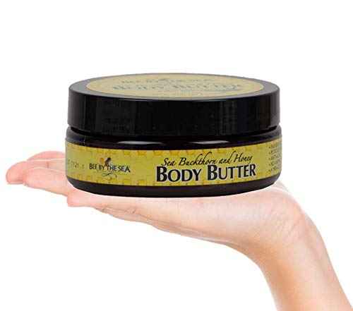 Bee by the Sea Honey and Sea Buckthorn Body Butter Cream for Dry Skin, 6 oz