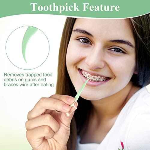 300 Count Orthodontic Flossers for Braces with Floss Dispenser, Brace Flossers for Kids Teeth & Adults, Dental Floss for Braces, Dental Floss Picks, 50 Count Bag (Pack of 6)