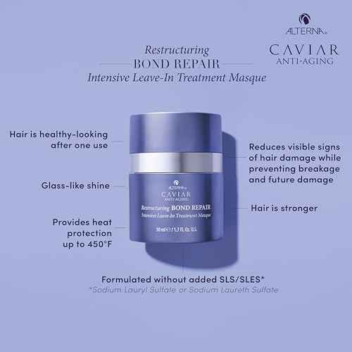 Alterna Haircare CAVIAR Anti-Aging Restructuring Bond Repair Intensive Leave-In Treatment Masque 1.7oz | Repairs, Strengthens and Protects Damaged Hair