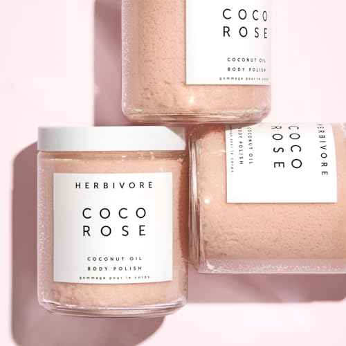 HERBIVORE Coco Rose Coconut Oil Body Polish | Exfoliating Body Scrub with Shea Butter | Smooths & Softens Skin, Plant-Based, Vegan, for All Skin Types