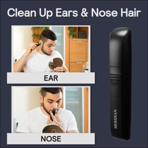 MERIDIAN Nose/Ear Hair Trimmer for Men and Women - Onyx