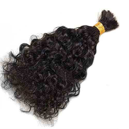 Brazilian Loose Curly Hair Bulk Human Hair Bulk For Braiding No Weft Full End Braids Remy Hair Weaving Extensions Natural Black Color 22 Inch 100g