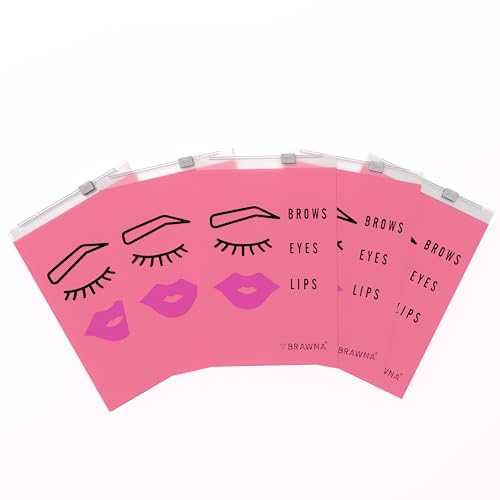 BRAWNA 70 pcs Pink Microblading Aftercare Bags for PMU Instruction Cards - Eyebrow Aftercare Bags - PMU Aftercare bags - PMU Kit - Mini Cosmetic Pouches - Microblading Supplies