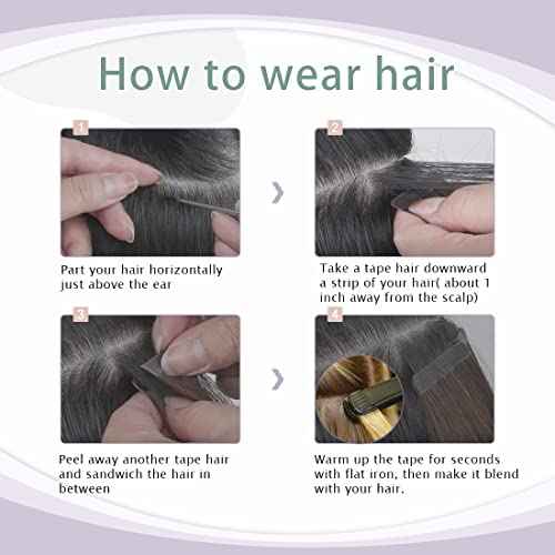 S-noilite 20Pcs 60g Remy Tape in Hair Extensions Human Hair Seamless Skin Weft Invisible Double Sided Glue in hair for women Silky Straight 24 Inch #02 Dark Brown Color