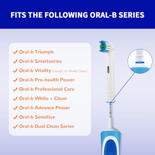 20 PCS Replacement Toothbrush Heads Compatible with Oral B Braun Electric Toothbrush Pro 1000/9000/ 5000/3000/8000