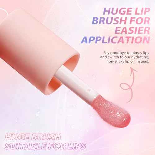 LANGMANNI Moisturizing Lip Oil,No-Sticky Lip Gloss Lip Balm Lip Care,Fruit Flavoured Lip Oil For Dry Lip's Moisturizing Hydrating And Nourishing ((Raspberry))