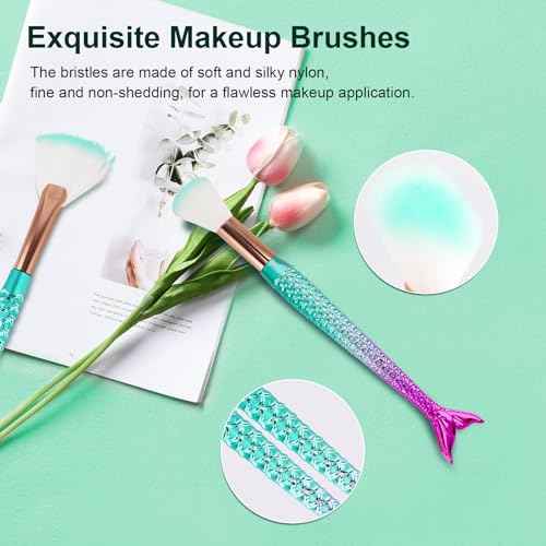 NICEMOVIC Stocking Stuffers for Girls, 20PCS Princess Kids Makeup Brushes Sets, Teen Girl Gifts Trendy Stuff Christmas Gift Ideas Cute Make Up Tool Set
