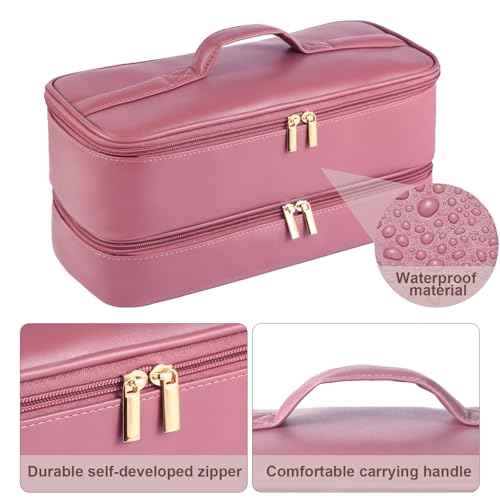 Double Layer Travel Case for Shark Flex Fusion/Glam Ceramic, Flexfusion Storage Bag for HD641S HD641 HD642 HD642S, Carrying Case Compatible with Dyson Airwrap Shark Flexstyle (deep Purple)
