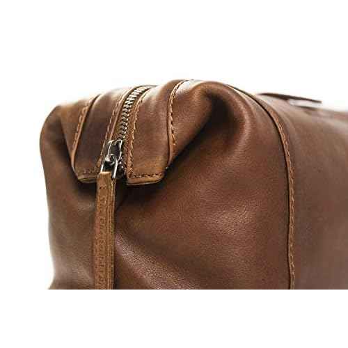 Chesterfield Brand Toiletry bag for travel necessaire | Travel shave bag Vince made of leather | Cognac genuine leather bag for travel necessaire