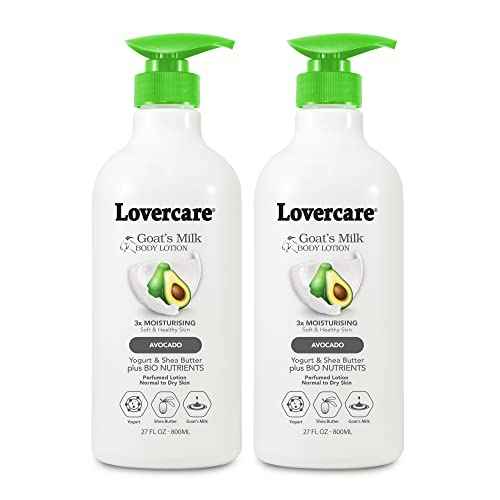 Lovercare Goat Milk Body Lotion for Dry Skin 27.05 oz Avocado (800ml) - Pack of 2¡¦