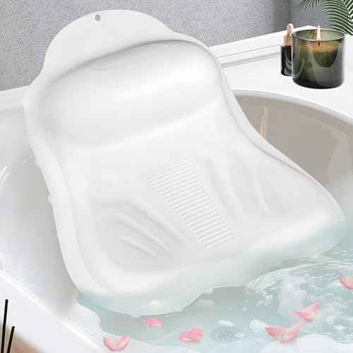 Inflatable Bath Pillows for Tub - Adjustable Firmness Silicone Bathtub Pillow for Neck-Relaxing & Epsom Salt Soaking, Bath Pillow for Head & Back Support Cushion, Spa Gifts for Women, Parent