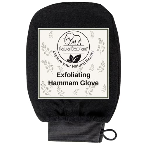 Natural Elephant Exfoliating Hammam Glove… (Pure Black Single)