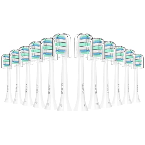Toothbrush Replacement Heads Compatible with Philips Sonicare and More Click-on Handles 12 Pack