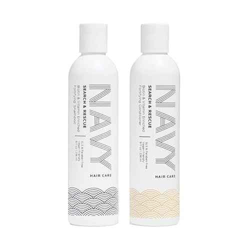 NAVY Hair Care Search and Rescue Shampoo & Conditioner Set | Biotin and Rosemary Oil Enriched for Hair Growth | Suited for All Hair Types | SLS & Paraben Free | 8 oz (Set of 2)