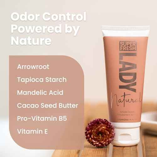 Super Fresh Lady Parts Natural Deodorant for Women Aluminum Free Odor Control for Privates Underboobs Thighs Armpits and Skinfolds Jasmine Rose Scent Long Lasting Freshness for Sensitive Feminine Care