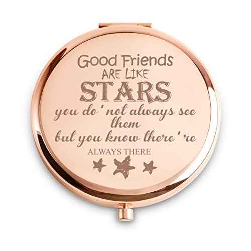 Friendship Gifts for Women Girls, Personalized Gifts for Best Friends Female Bestie BFF, Custom Compact Mirror for Christmas, Stocking Stuffers, Secret Santa, Birthday