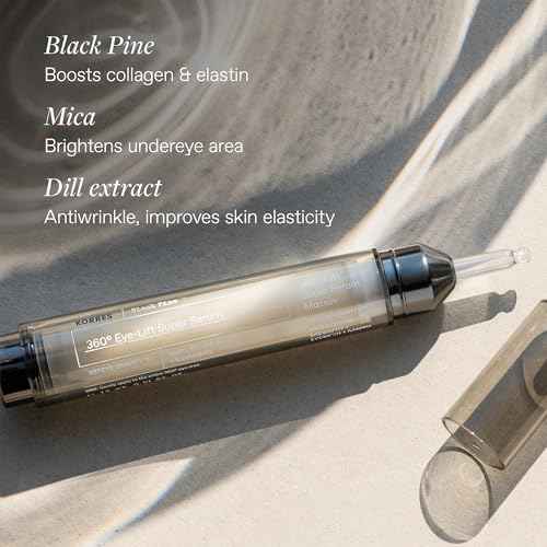 KORRES Black Pine 3D Eye-Lift Super Serum, Under Eye Serum for Dark Circles 15 Ml