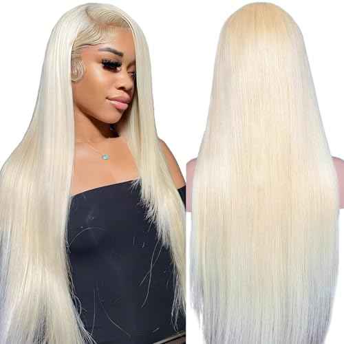 613 Lace Front Wig Human Hair Blonde 13x6 HD Transparent Lace Front Straight Wigs Human Hair Pre Plucked with Baby Hair 26 Inches