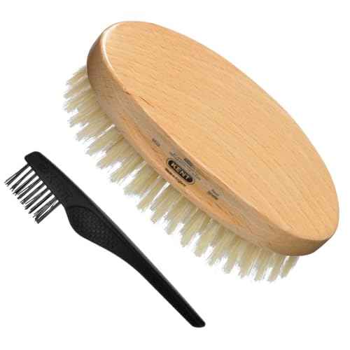 Kent MG3 Finest Men's Hair & Beard Brush for Skin Care - 100% Natural White Boar Bristle for Mens Grooming, Scalp Brush, 360 Wave, Beard and Mustache Straightener For Men's Hair Care