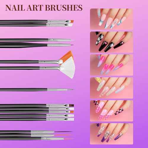 Teenitor Nail Art Kit, Nail Design Kit, Nail Art Tools with Nail Art Brushes Set, Nail Dotting Tools, Nail Rhinestones, Nail Stickers, Nail Art Tapes, Nail Art Foil