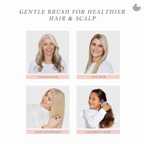 Manta Mirror Anti-Breakage Hairbrush ? Travel Brush for Women, Gentle Wet & Dry Detangling Brush with Scalp Massager, Blue