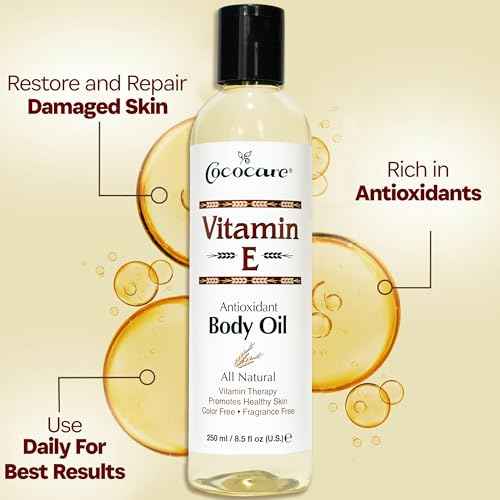 Cococare Natural Vitamin E Antioxidant Body Oil - Vitamin Therapy for All Skin Types - 8.5 fl oz - Pack of 6